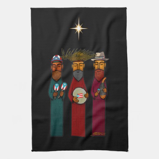 Puerto Rican Three Wise Men – Parranda Theedoek (Verticaal)