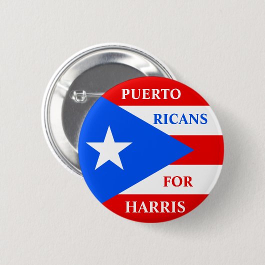 Puerto Ricanen voor Harris Ronde Button 5,7 Cm (Voorkant /achterkant)
