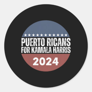 Puerto Ricanen voor Kamala Harris 2024 Ronde Sticker