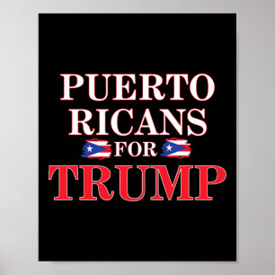 Puerto Ricanen Voor Trump Patriottische Amerikaans Poster