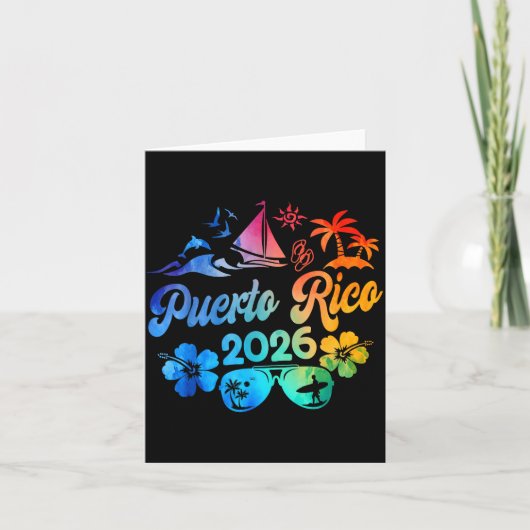 Puerto Rico 2026 Vacation Beach Tie Dye Trip Summe Kaart (Voorkant)