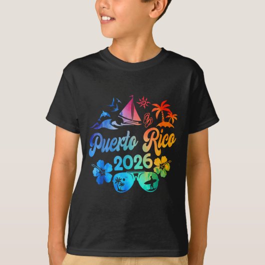 Puerto Rico 2026 Vacation Beach Tie Dye Trip Summe T-shirt (Voorkant)