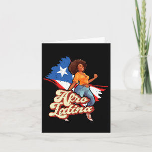 Puerto Rico Afro Latina Boricua Vrouw Vlag Dansen Kaart