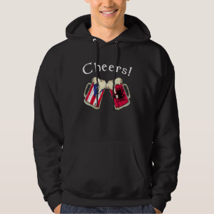 Puerto Rico Albanië Vlag Cheers Bier Geteeld Patri Hoodie