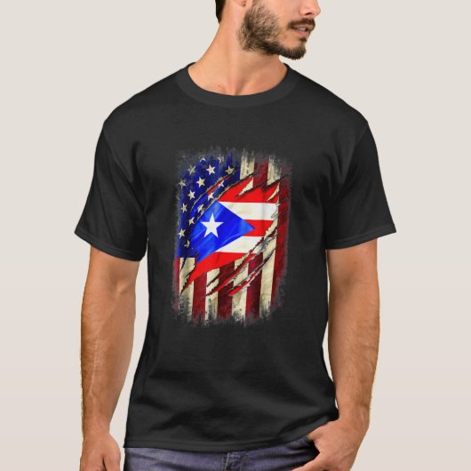 Puerto Rico american flag T-shirt (Voorkant)