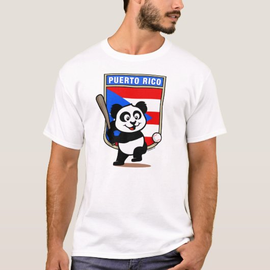 Puerto Rico Baseball Panda (lichte shirten) T-shirt (Voorkant)