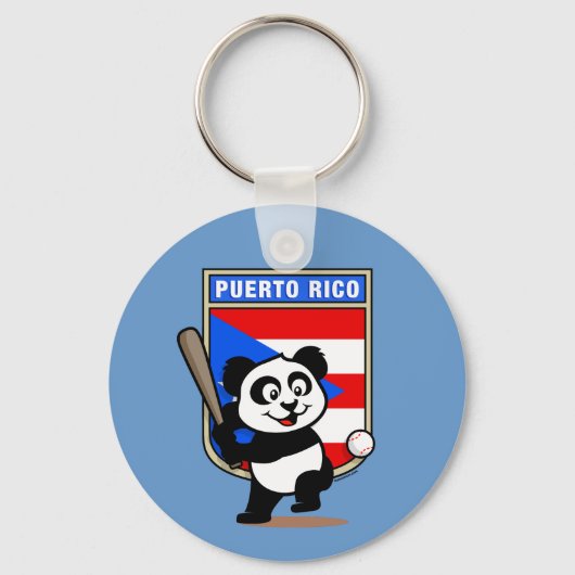 Puerto Rico Baseball Panda Sleutelhanger (Voorkant)