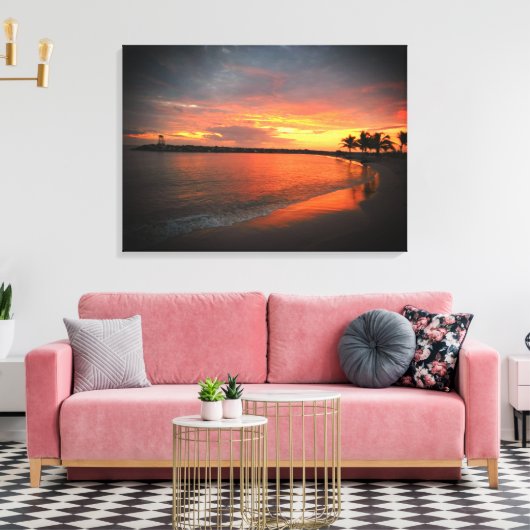 Puerto Rico Beach Sunset Canvas Afdruk (Insitu (Woonkamer))