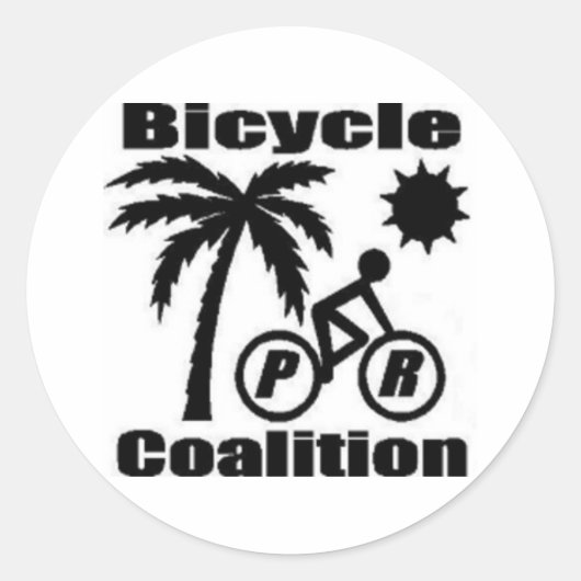 Puerto Rico Bicycle Coalition Round Sticker 1,5 in (Voorkant)