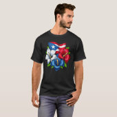 Puerto Rico bloemen vlag T-shirt (Voorkant volledig)