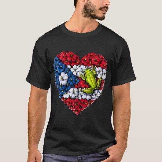 Puerto Rico Bloemhart T-shirt (Voorkant)