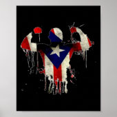 Puerto Rico Bokshandschoenen Boxeo Shirt Ropa Uni Poster (Voorkant)