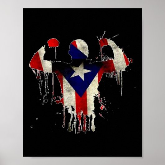Puerto Rico Bokshandschoenen Boxeo Shirt Ropa Uni Poster (Voorkant)
