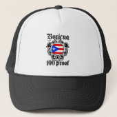 Puerto Rico Boricua 100 Proof Trucker Hat  Trucker Pet (Voorkant)