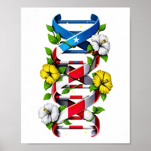 Puerto Rico Boricua DNA-keten Poster (Voorkant)