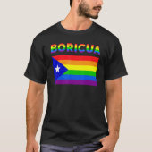 Puerto Rico Boricua Gay Pride Lgbt Rainbow T-shirt (Voorkant)