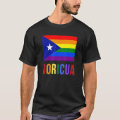 Puerto Rico Boricua Gay Pride LGBT Rainbow Wepa T-shirt (Voorkant)