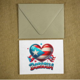 Puerto Rico Boricua Liefde Hart Vlag Briefkaart