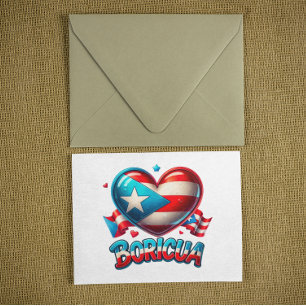 Puerto Rico Boricua Liefde Hart Vlag Briefkaart