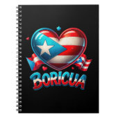 Puerto Rico Boricua Liefde Hart Vlag Notitieboek (Voorkant)