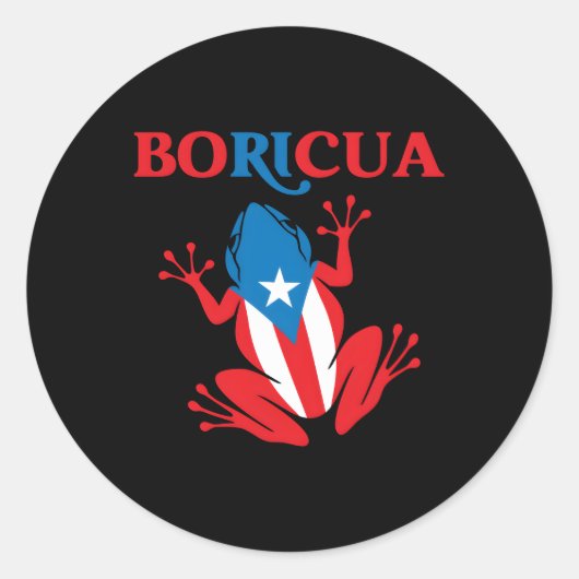 Puerto Rico Boricua Pride Coqui vlag Ronde Sticker (Voorkant)