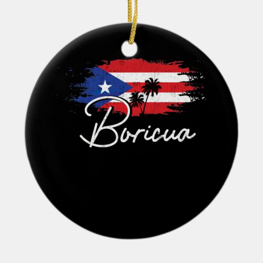 Puerto Rico Boricua Puerto Rican Flag Pride Keramisch Ornament (Voorkant)