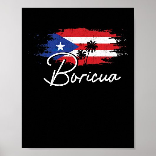 Puerto Rico Boricua Puerto Rican Flag Pride Poster (Voorkant)