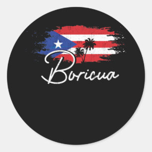 Puerto Rico Boricua Puerto Rican Flag Pride Ronde Sticker