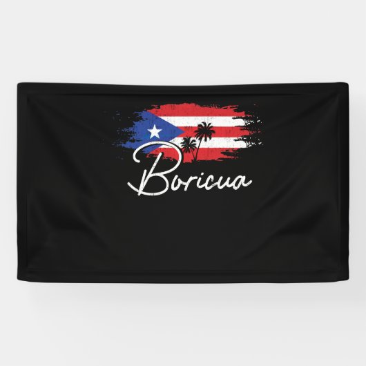 Puerto Rico Boricua Puerto Rican Flag Pride Spandoek (Horizontaal)