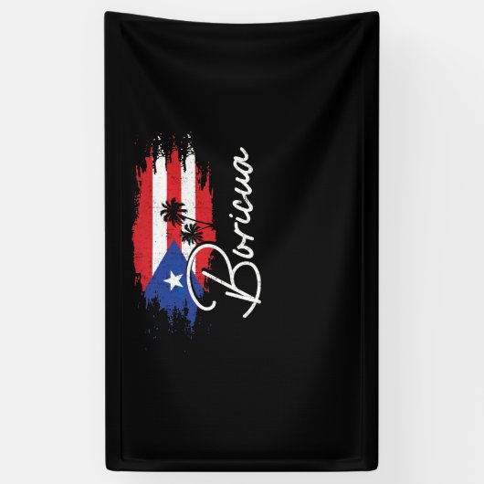 Puerto Rico Boricua Puerto Rican Flag Pride Spandoek (Verticaal)