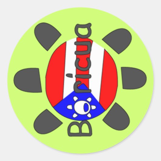 Puerto Rico Boricua-symbool Ronde Sticker (Voorkant)