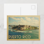 Puerto Rico Briefkaart Vintage Travel (Voorkant / Achterkant)
