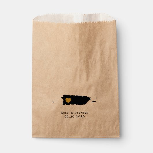 Puerto Rico bruiloft gunst trakteren zakken, gesch Bedankzakje (Voorkant)