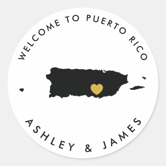 Puerto Rico bruiloft welkom Sticker voor doos, tas (Voorkant)