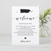 Puerto Rico bruiloft welkomstbrief en reisschema Programmakaart (Staand voorkant)