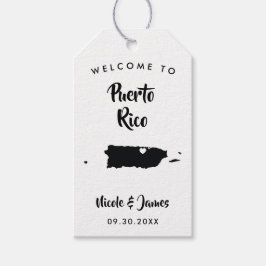 Puerto Rico bruiloft welkomsttas Labels, kaart Cadeaulabel