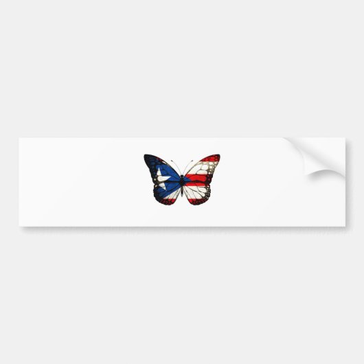 Puerto Rico Butterfly Bumpersticker (Voorkant)