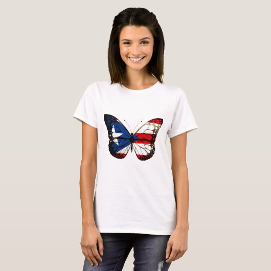 Puerto Rico Butterfly T-shirt (Voorkant volledig)