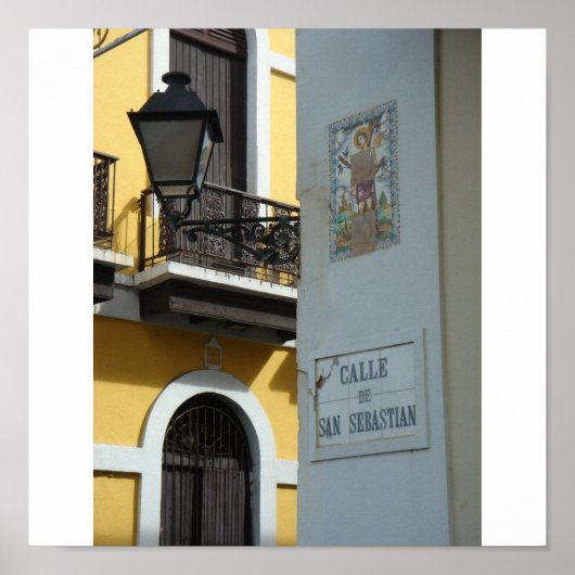 Puerto Rico Calle San Sebastian Poster (Voorkant)