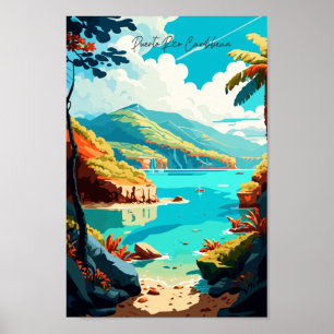Puerto Rico Caribbean vintage reisillustratie Poster