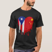 Puerto Rico China Flag Heart Citizen Groot patriot T-shirt (Voorkant)