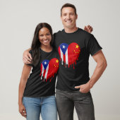 Puerto Rico China Flag Heart Citizen Groot patriot T-shirt (Unisex)