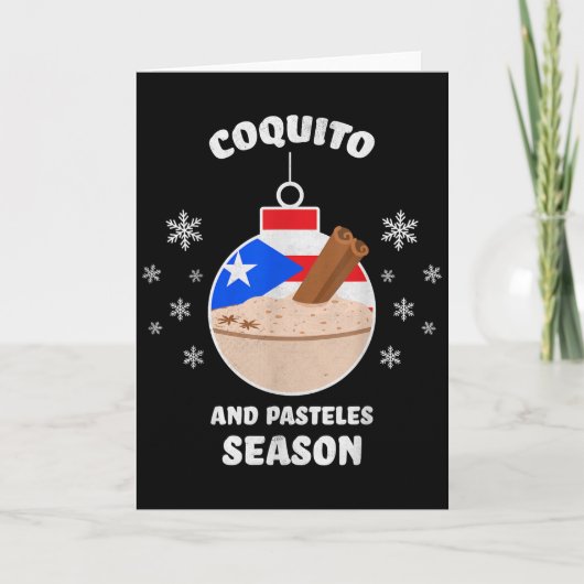 Puerto Rico Christmas Coquito And Pasteles Season Kaart (Voorkant)