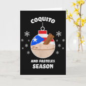 Puerto Rico Christmas Coquito And Pasteles Season Kaart (Gele Bloem)