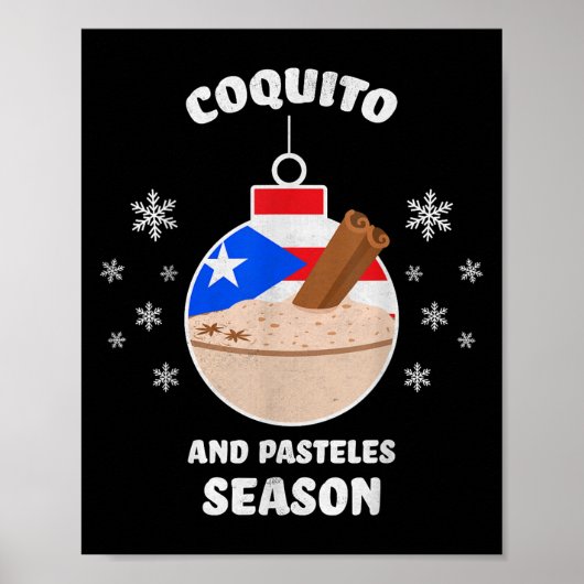 Puerto Rico Christmas Coquito And Pasteles Season  Poster (Voorkant)