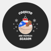 Puerto Rico Christmas Coquito And Pasteles Season  Ronde Sticker (Voorkant)