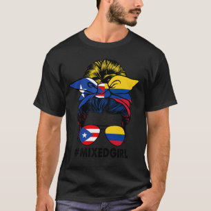 Puerto Rico Colombia Flag Puerto Ricaans Colombiaa T-shirt
