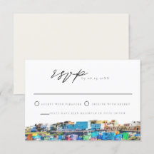 PUERTO RICO Colorful Buildings Skyline RSVP Card