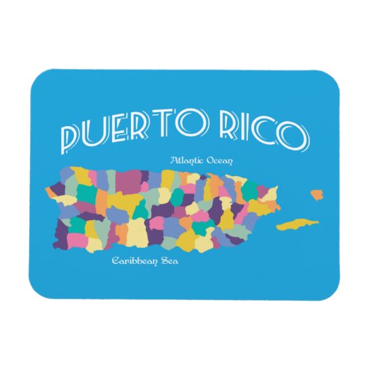 Puerto Rico Colorful Map Magneet (Horizontaal)