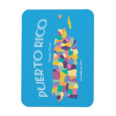Puerto Rico Colorful Map Magneet (Verticaal)